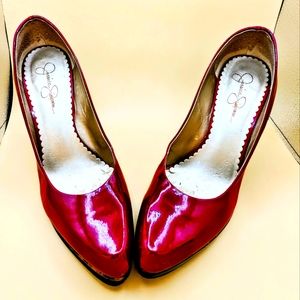 Jessica Simpson Red Patent Leather with Tortoise Shell Heel Size 9.5